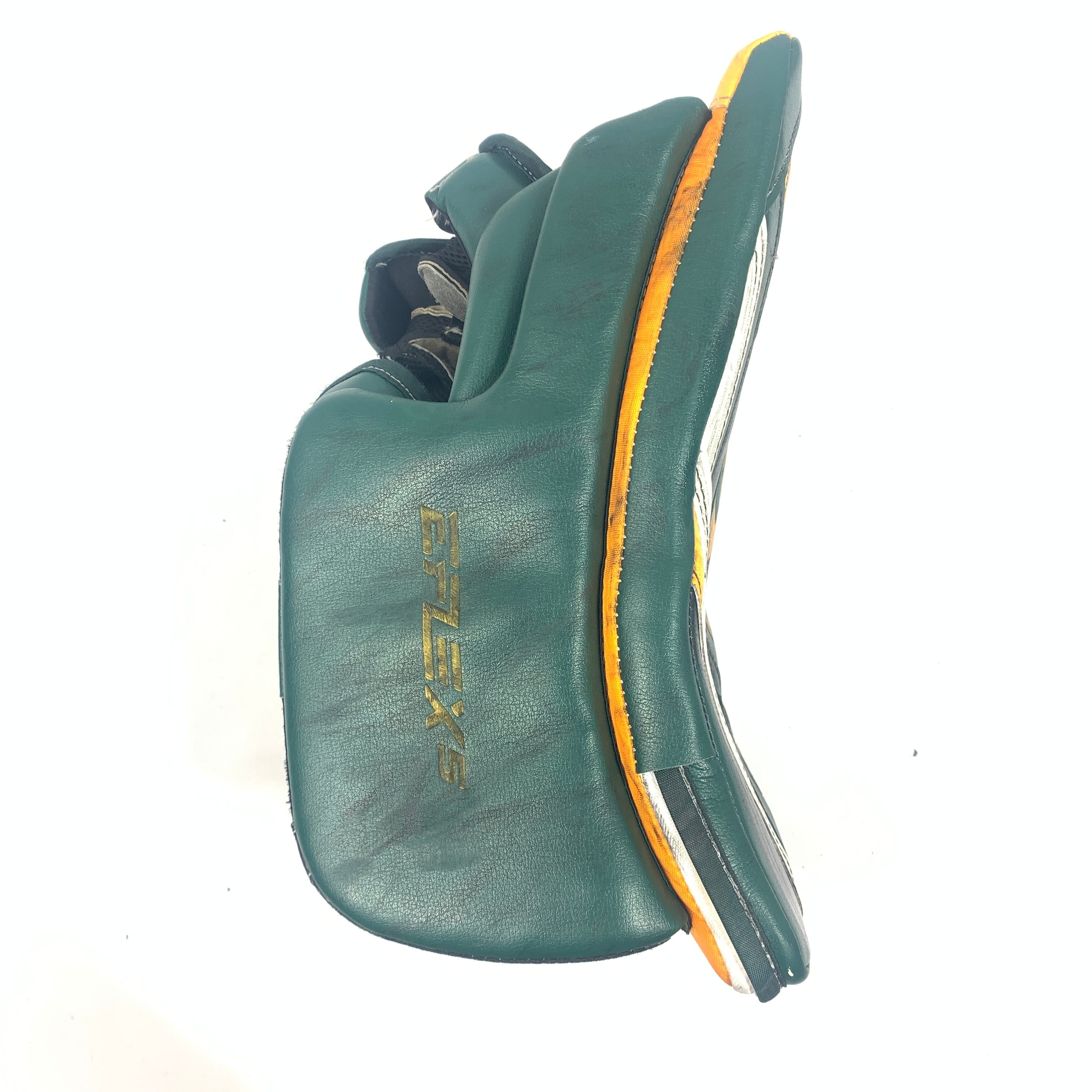 CCM Extreme Flex 5 - Bloqueur de gardien de but Pro Stock d'occasion (vert/jaune)
